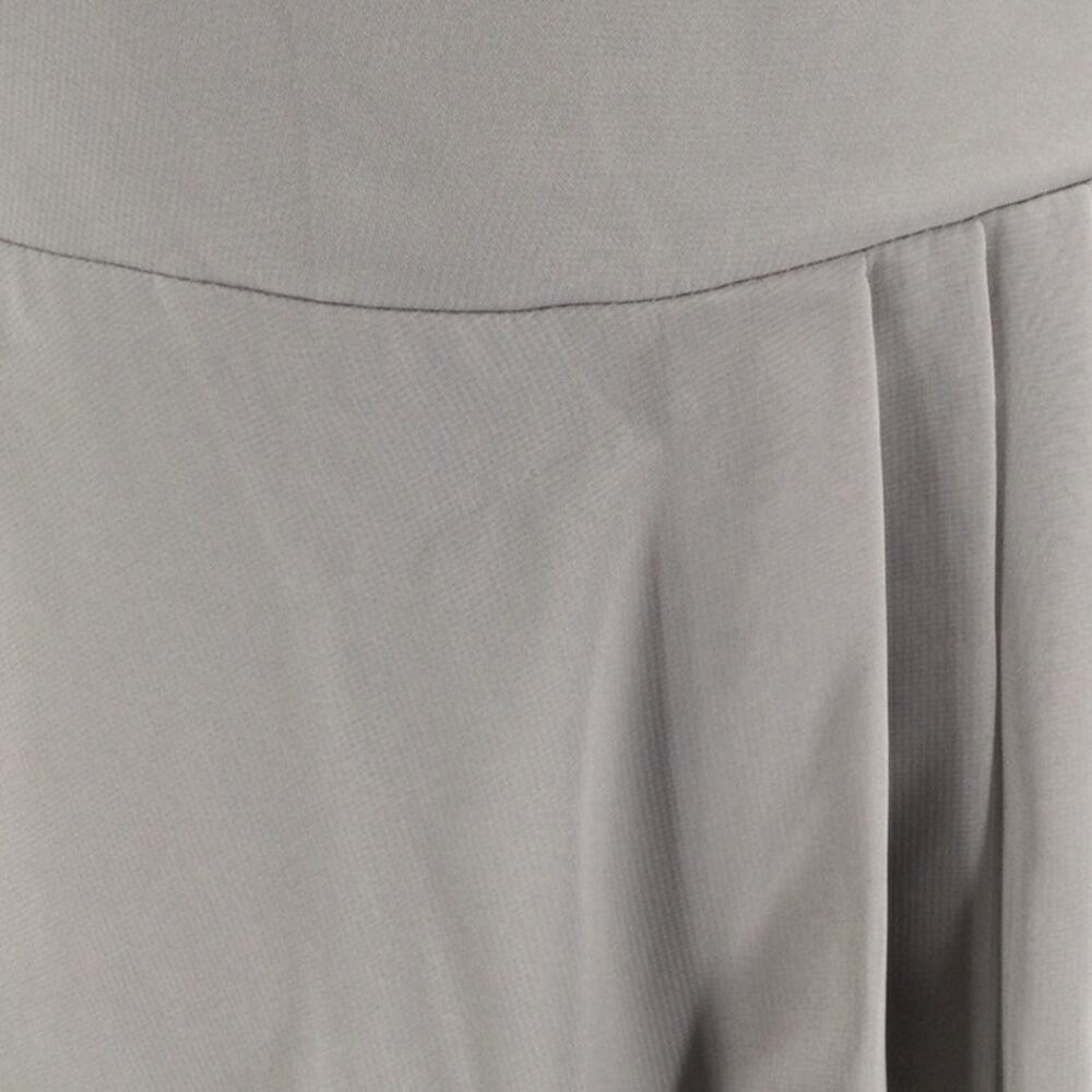 FORMAL PARTY SZ 10 L Gray V-Neck Pleated A-Line Bridesmaid Party Dress NWT B47 - Picture 5 of 10